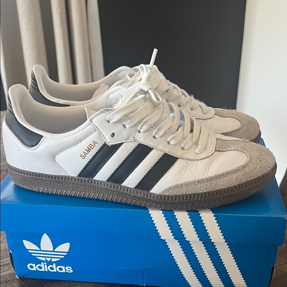 Adidas Samba White and Black Sneakers